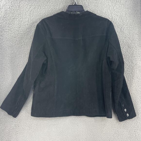 Mark Alan Jacket Womens Plus 3X Black Leather Blazer Coat Button Lined - Picture 8 of 11